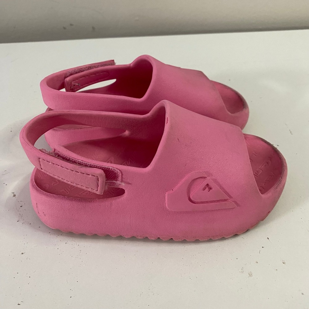 Quiksilver Slide Sandals Kids Toddler 7 Pink Foam Water Shoes Strap